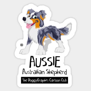 Aussie CartoonClub - Merle Trico Sticker